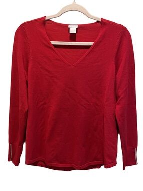 Chico’s Red v-neck sweater. Size 0 (S)